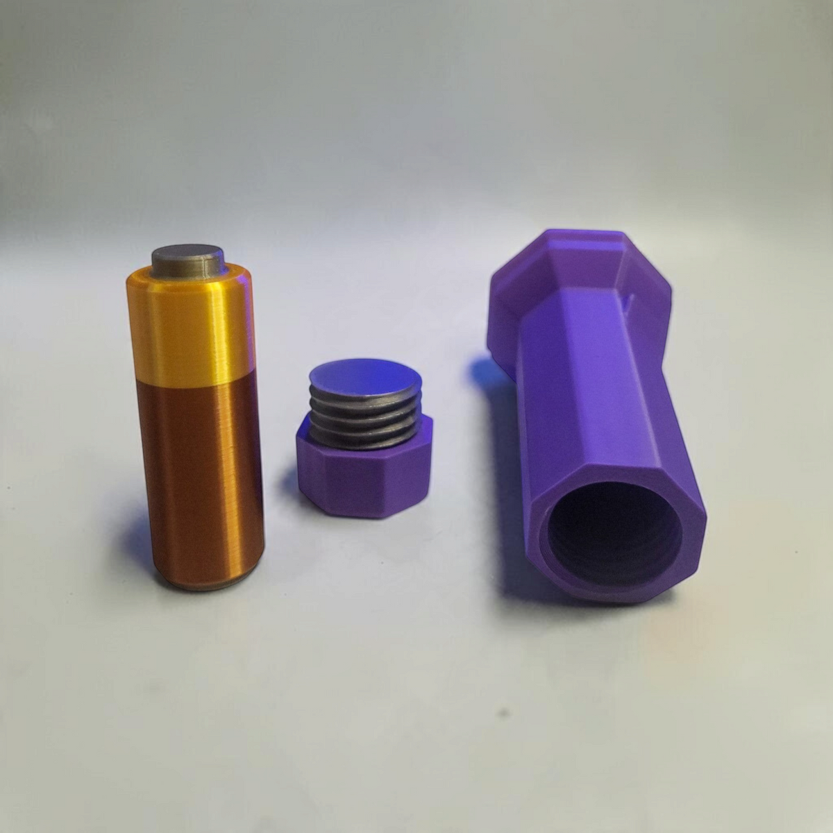 Front view of the gray Doors Inspired flashlight replica.